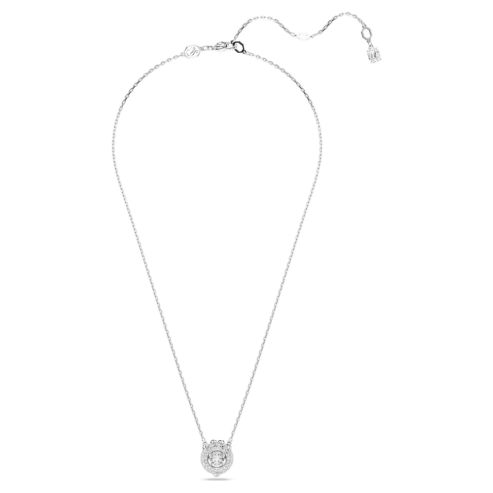 Dragon & Phoenix pendant, Dragon’s claw, White, Rhodium plated by SWAROVSKI