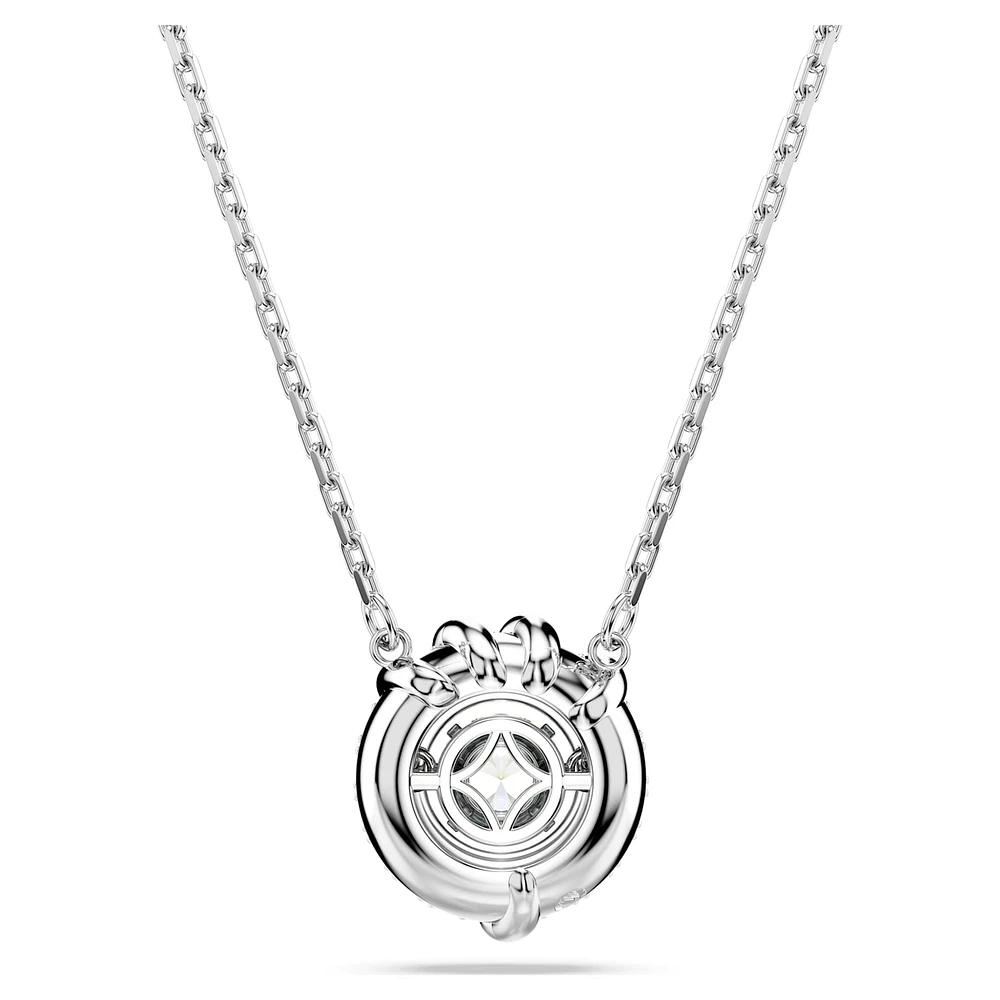 Dragon & Phoenix pendant, Dragon’s claw, White, Rhodium plated by SWAROVSKI