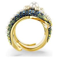Idyllia cocktail ring, Crystal pearls, Starfish, Multicoloured, Gold-tone plated by SWAROVSKI