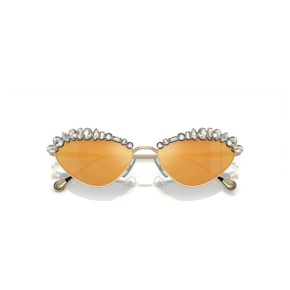 Sunglasses, Statement, Cat-eye shape, SK7009, Gold tone by SWAROVSKI