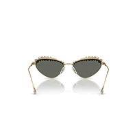 Sunglasses, Statement, Cat-eye shape, SK7009, Gold tone by SWAROVSKI