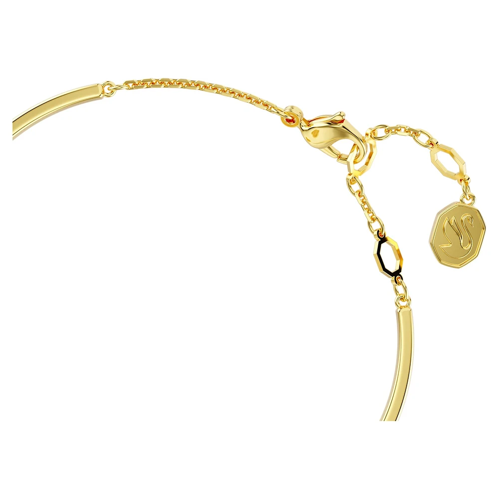Idyllia bangle, Heart, Pink, Gold-tone plated by SWAROVSKI