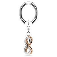 Key ring, Infinity, White, Mixed metal finish by SWAROVSKI