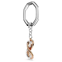 Key ring, Infinity, White, Mixed metal finish by SWAROVSKI
