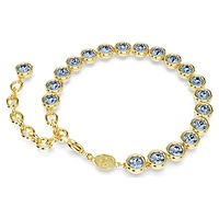 Imber Tennis bracelet, Round cut, Blue, Gold-tone plated by SWAROVSKI