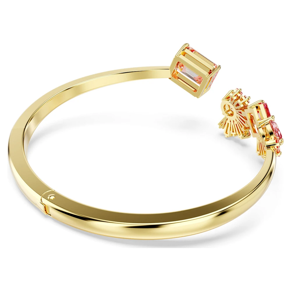 Gema bangle, Mixed cuts, Pink, Gold-tone plated by SWAROVSKI