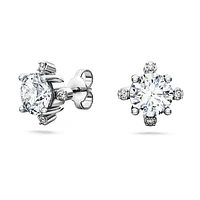 Galaxy stud earrings, Lab-grown diamonds 2.1 ct tw, Round shape, 14K white gold by SWAROVSKI