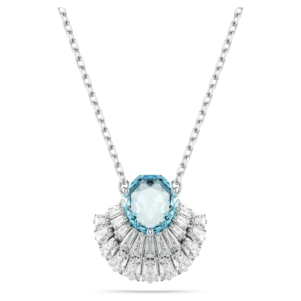 Idyllia pendant, Shell, Blue, Rhodium plated by SWAROVSKI