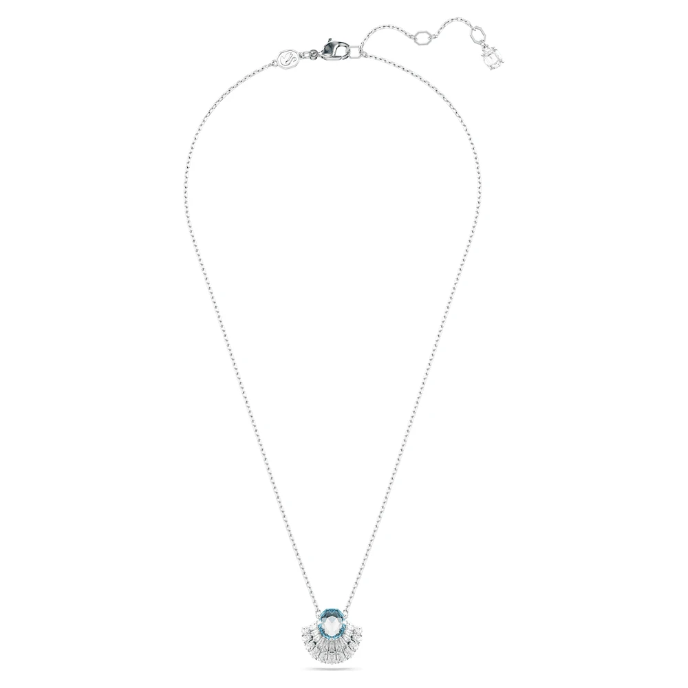 Idyllia pendant, Shell, Blue, Rhodium plated by SWAROVSKI