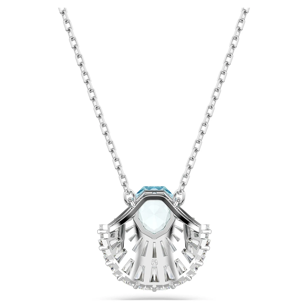 Idyllia pendant, Shell, Blue, Rhodium plated by SWAROVSKI