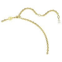Idyllia pendant, Crystal pearl, Mixed cuts, Shell, White, Gold-tone plated by SWAROVSKI