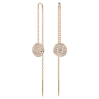 Meteora drop earrings, White, Rose gold-tone plated by SWAROVSKI