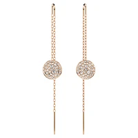 Meteora drop earrings, White, Rose gold-tone plated by SWAROVSKI