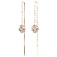 Meteora drop earrings, White, Rose gold-tone plated by SWAROVSKI