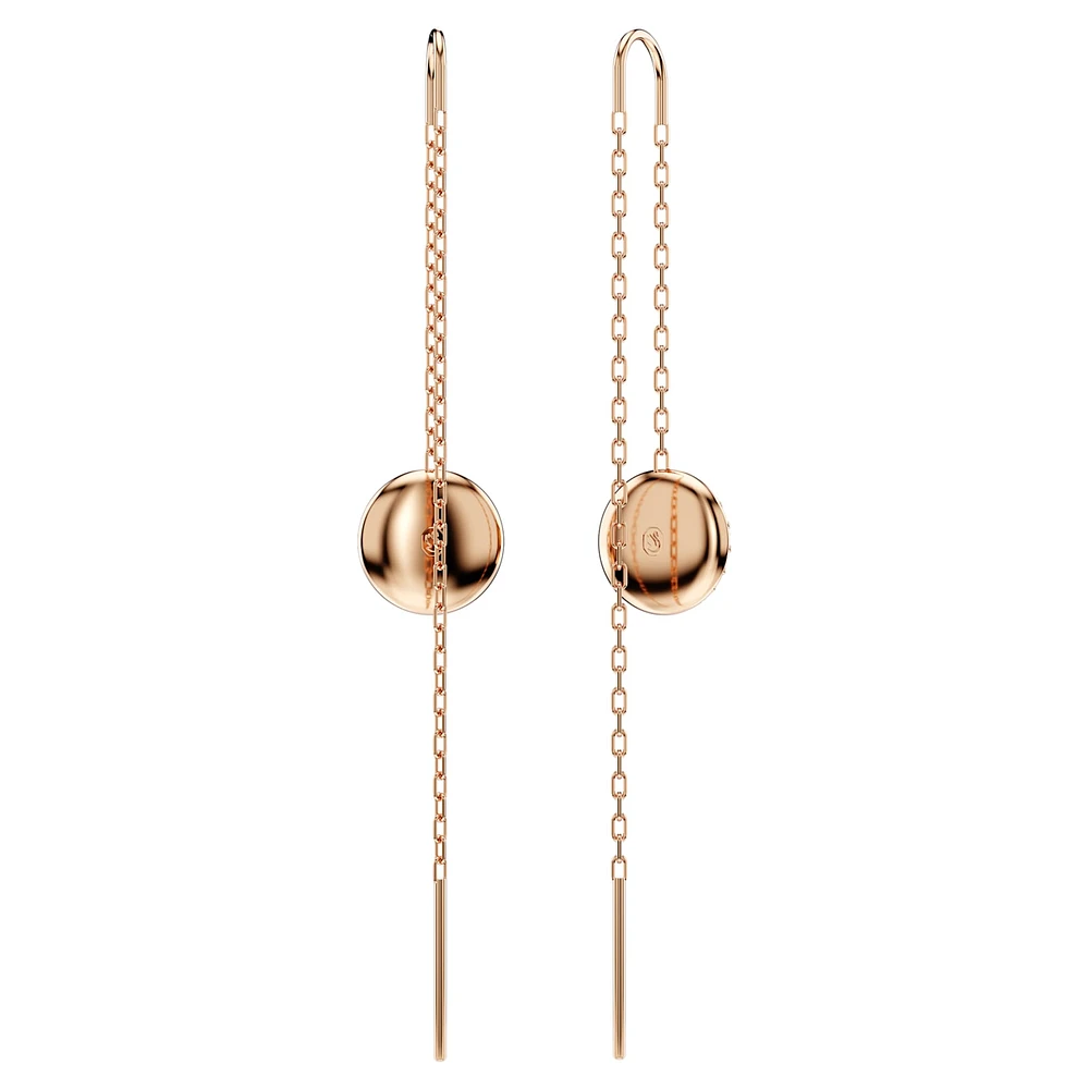 Meteora drop earrings, White, Rose gold-tone plated by SWAROVSKI