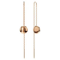 Meteora drop earrings, White, Rose gold-tone plated by SWAROVSKI