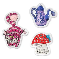 Alice in Wonderland removeable stickers, Cat, teapot, playing card and mushroom, Multicoloured by SWAROVSKI