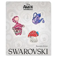 Alice in Wonderland removeable stickers, Cat, teapot, playing card and mushroom, Multicoloured by SWAROVSKI