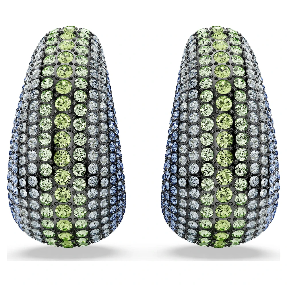 Sublima clip earrings, Round cut, Large, Multicoloured, Ruthenium plated by SWAROVSKI