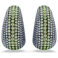 Sublima clip earrings, Round cut, Large, Multicoloured, Ruthenium plated by SWAROVSKI