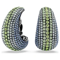 Sublima clip earrings, Round cut, Large, Multicoloured, Ruthenium plated by SWAROVSKI