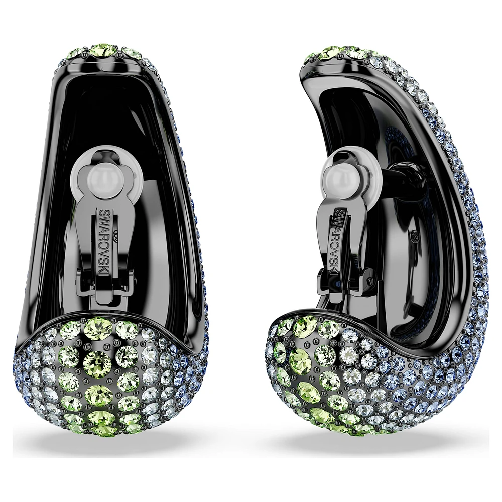 Sublima clip earrings, Round cut, Large, Multicoloured, Ruthenium plated by SWAROVSKI