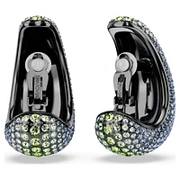 Sublima clip earrings, Round cut, Large, Multicoloured, Ruthenium plated by SWAROVSKI