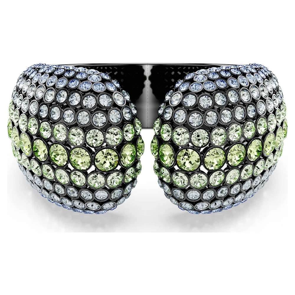 Sublima cuff, Round cut, Multicoloured, Ruthenium plated by SWAROVSKI
