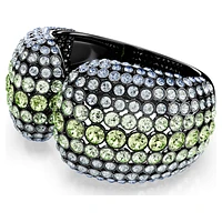 Sublima cuff, Round cut, Multicoloured, Ruthenium plated by SWAROVSKI