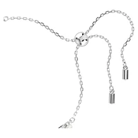 Matrix Tennis bracelet, Crystal pearl, Round cut, White, Rhodium plated by SWAROVSKI