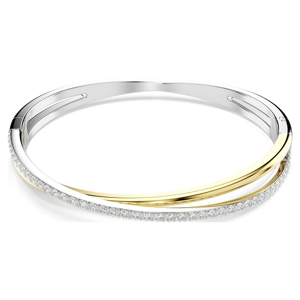Hyperbola bangle, Round cut, White, Mixed metal finish by SWAROVSKI