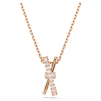 Hyperbola pendant, Mixed cuts, Twist, White, Rose gold-tone plated by SWAROVSKI