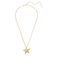 Idyllia pendant, Crystal pearls, Starfish, Gold tone, Gold-tone plated by SWAROVSKI