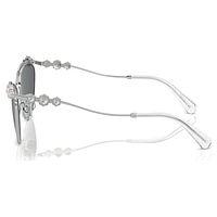 Sunglasses, Oval shape, SK7017, Silver Tone by SWAROVSKI