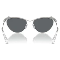 Sunglasses, Oval shape, SK7017, Silver Tone by SWAROVSKI