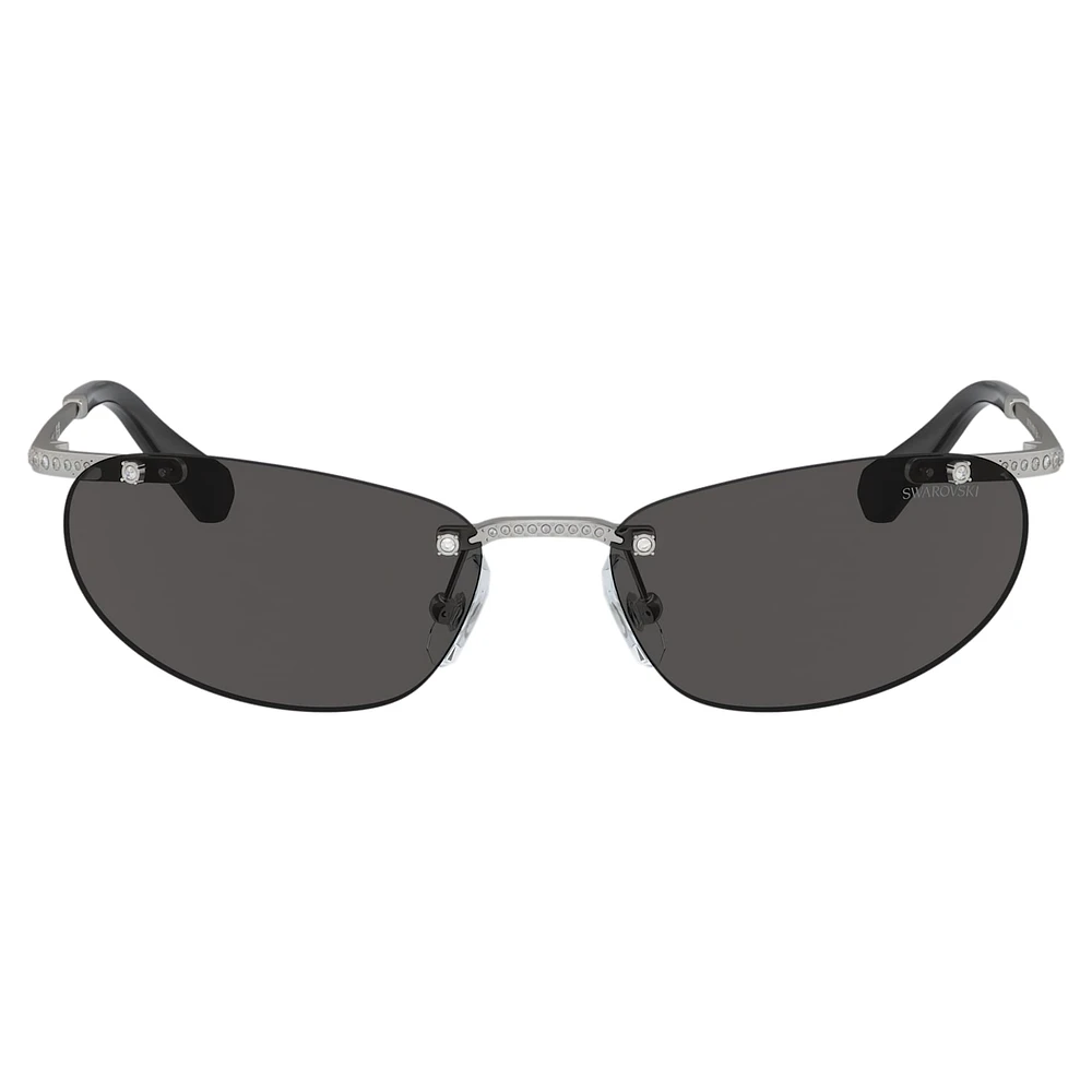 Sunglasses, Oval shape, Black by SWAROVSKI