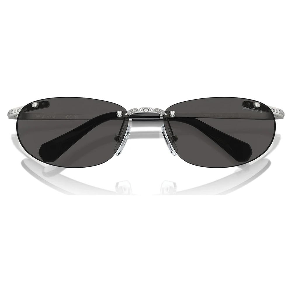 Sunglasses, Oval shape, Black by SWAROVSKI