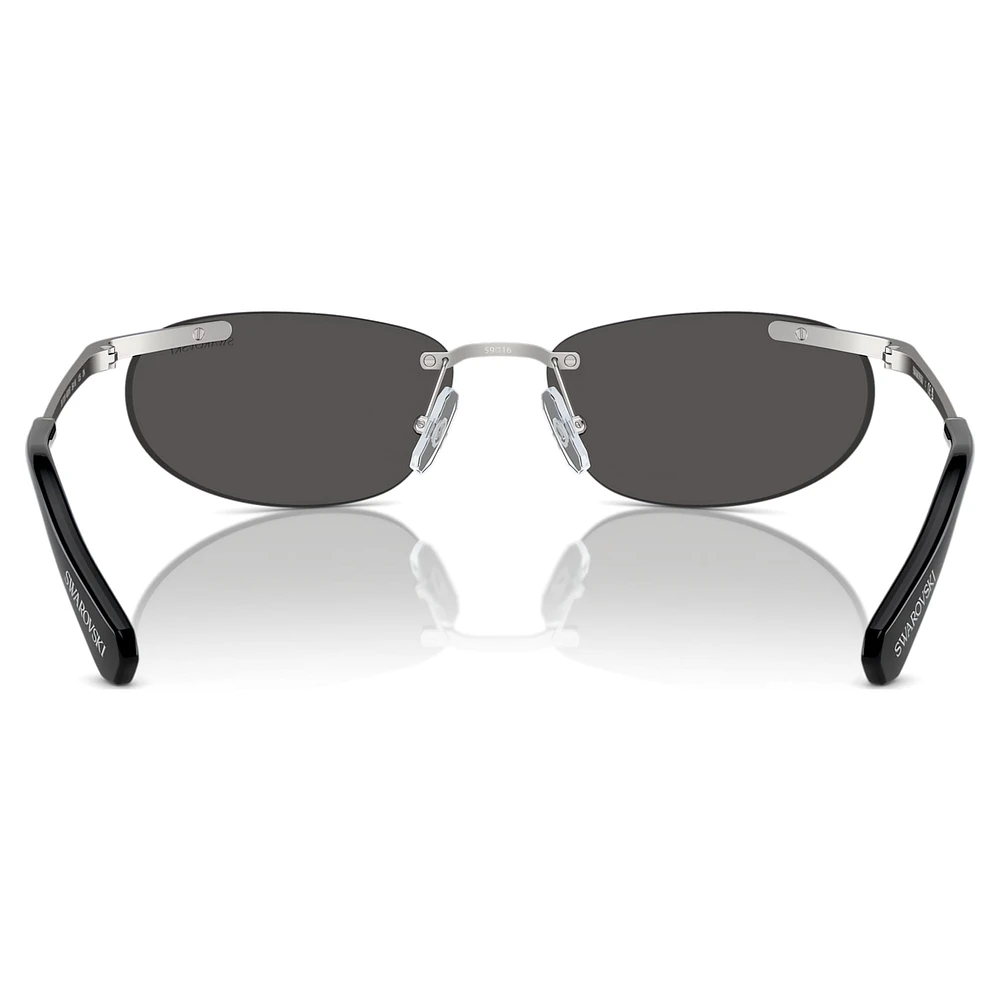 Sunglasses, Oval shape, Black by SWAROVSKI