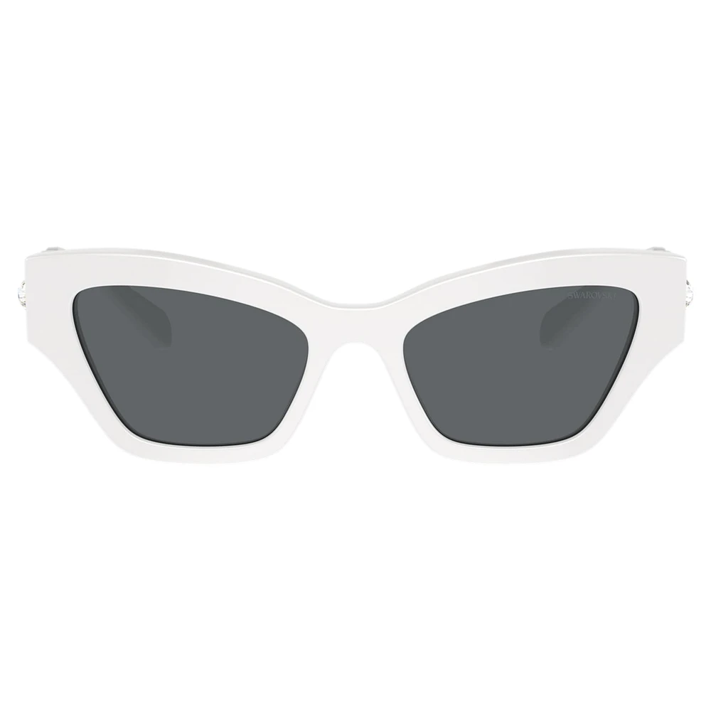 Sunglasses, Cat-Eye shape, White by SWAROVSKI