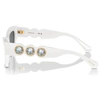 Sunglasses, Cat-Eye shape, White by SWAROVSKI