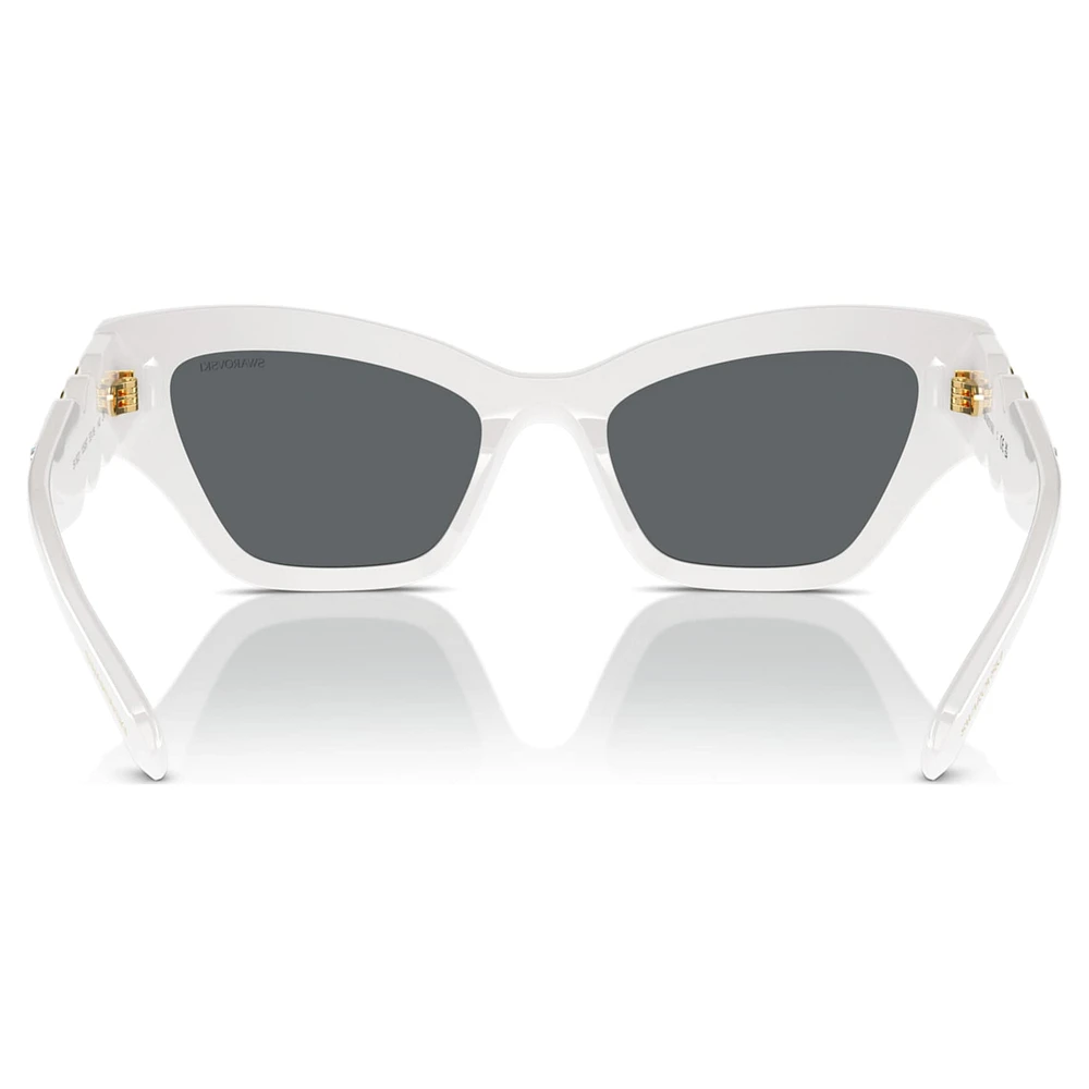 Sunglasses, Cat-Eye shape, White by SWAROVSKI