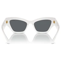 Sunglasses, Cat-Eye shape, White by SWAROVSKI