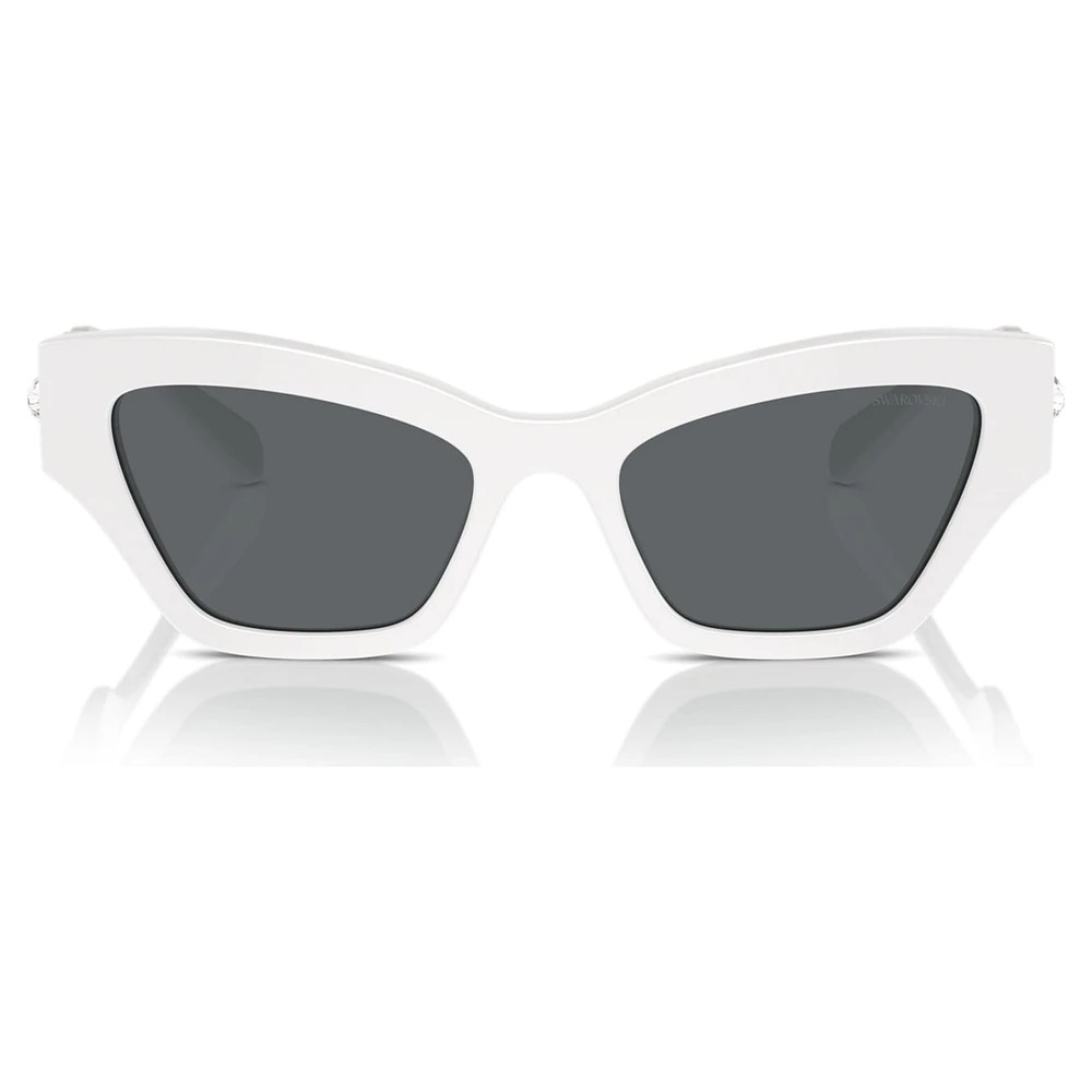 Sunglasses, Cat-Eye shape, White by SWAROVSKI