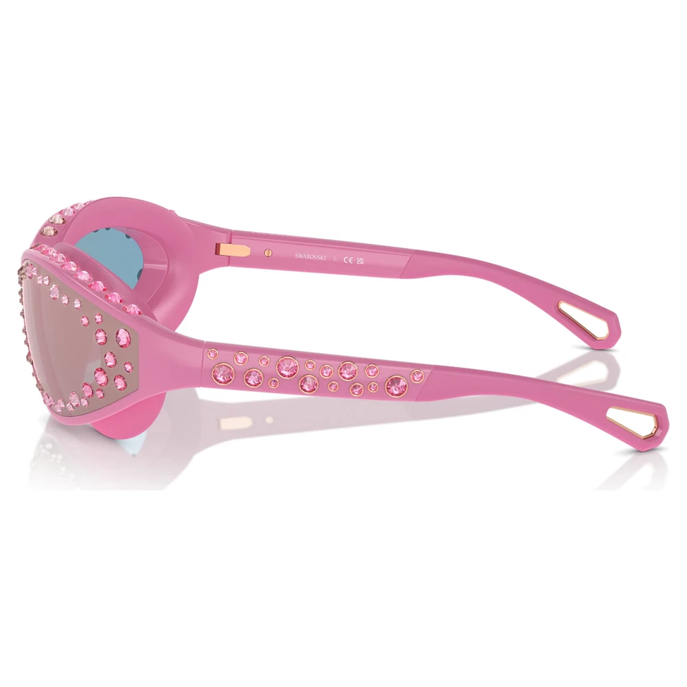 Sunglasses, Swimming shape, Pink by SWAROVSKI