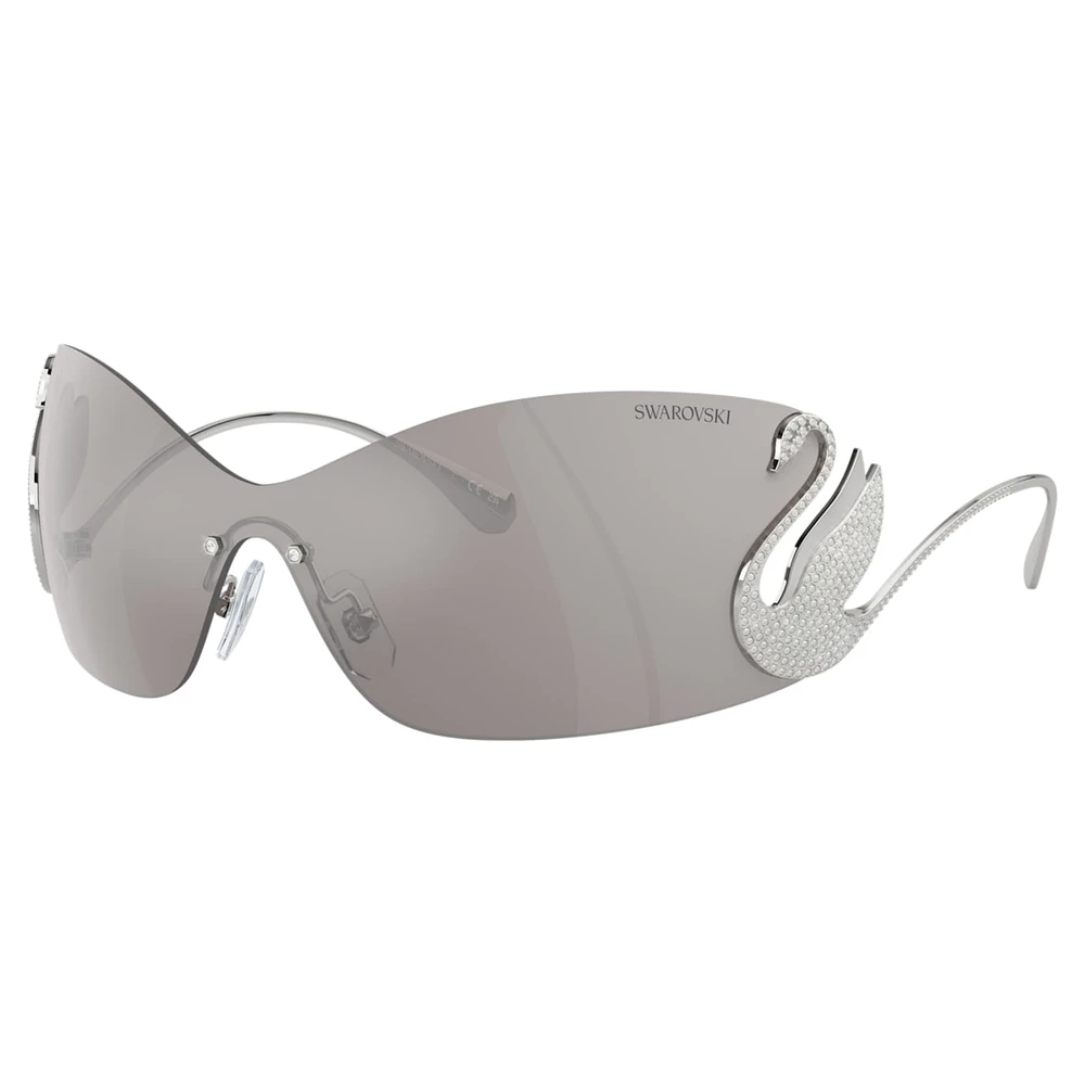 Sunglasses, Mask, Swan, SK7020, Silver Tone by SWAROVSKI