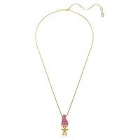 Good Luck Trolls pendant, Troll, Pink, Gold-tone plated by SWAROVSKI