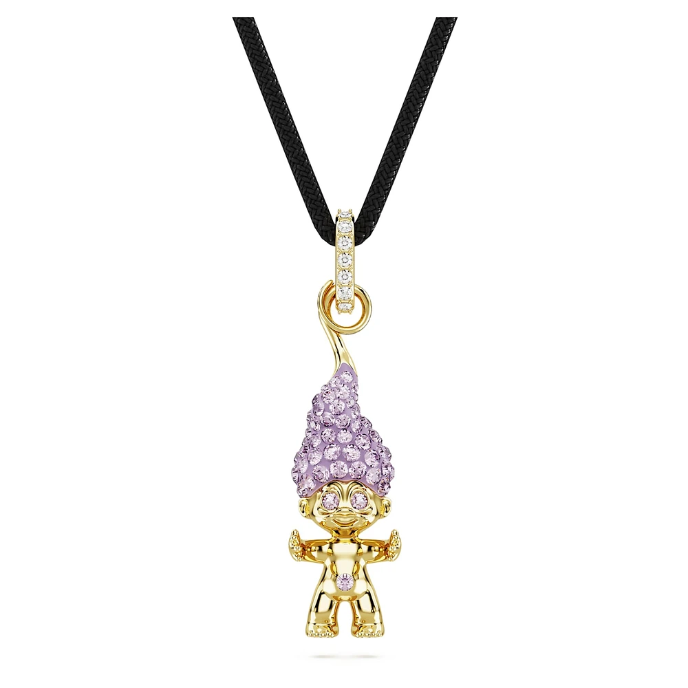 Good Luck Trolls pendant, Troll, Purple, Gold-tone plated by SWAROVSKI