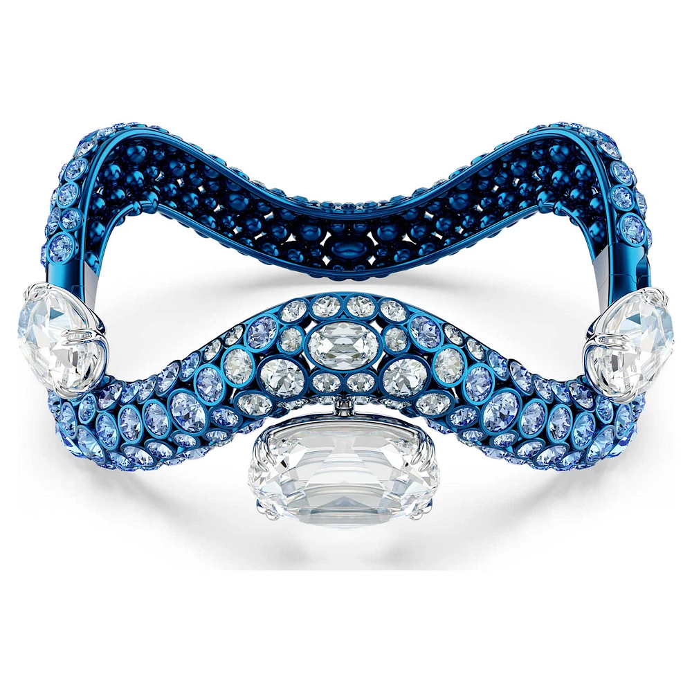 Sublima bangle, Mixed cuts, Blue, Blue finish by SWAROVSKI