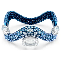 Sublima bangle, Mixed cuts, Blue, Blue finish by SWAROVSKI