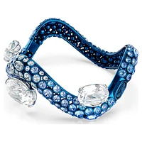 Sublima bangle, Mixed cuts, Blue, Blue finish by SWAROVSKI